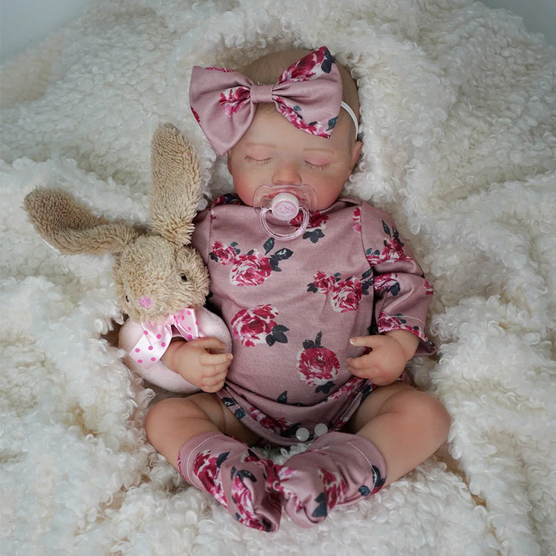 Bebê Reborn Aurora - Corpo Inteiro em Silicone Macio e Realista