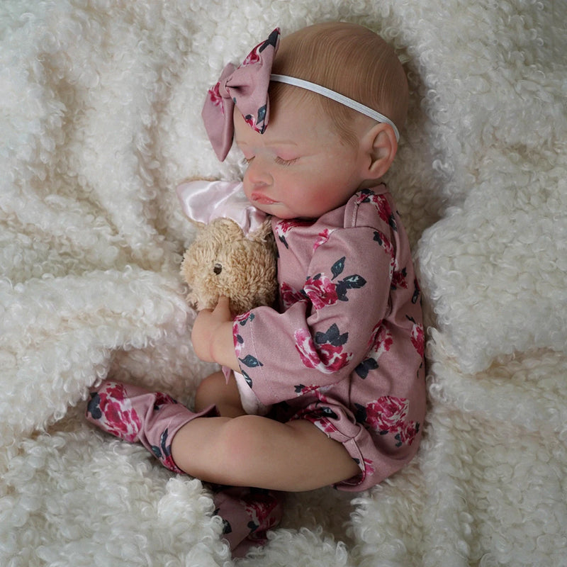 Bebê Reborn Aurora - Corpo Inteiro em Silicone Macio e Realista