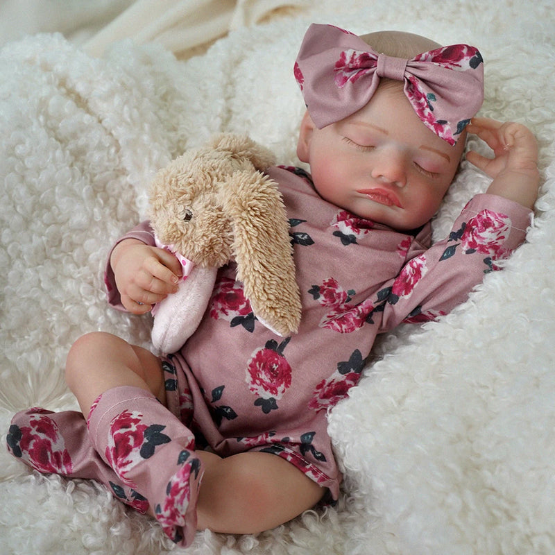Bebê Reborn Aurora - Corpo Inteiro em Silicone Macio e Realista