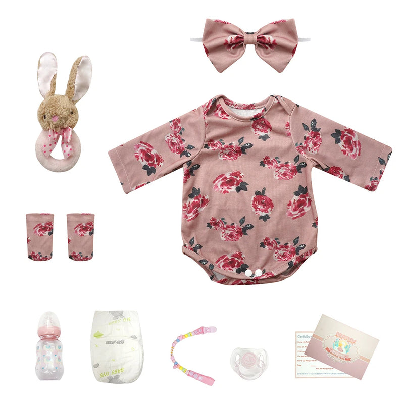 Bebê Reborn Aurora - Corpo Inteiro em Silicone Macio e Realista